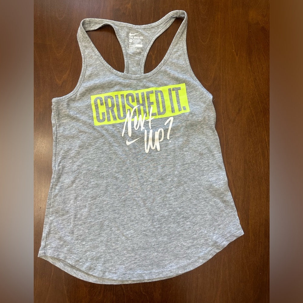 Nike Dri-Fit Athletic Cut Tank Crushed it. Next up! Size Small